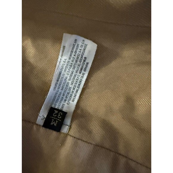 Massimo Dutti Beige Trench Coat Double-Breasted Belted Size M Vintage - Picture 10 of 12